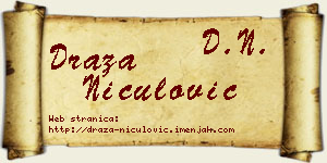Draža Niculović vizit kartica